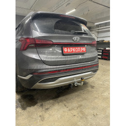 91008-A MOTODOR Фаркоп с оцинкованным шаром на Kia Sorento 2020-, Hyundai Santa Fe IV рестайлинг 2021-2023. Необходима подрезка бампера. Тип шара: A. Нагрузки: 2000/100 кг, ма