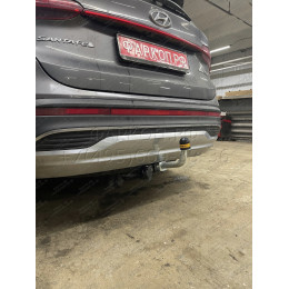 91008-A MOTODOR Фаркоп с оцинкованным шаром на Kia Sorento 2020-, Hyundai Santa Fe IV рестайлинг 2021-2023. Необходима подрезка бампера. Тип шара: A. Нагрузки: 2000/100 кг, ма