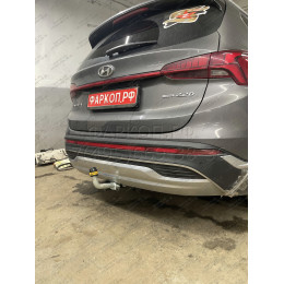 91008-A MOTODOR Фаркоп с оцинкованным шаром на Kia Sorento 2020-, Hyundai Santa Fe IV рестайлинг 2021-2023. Необходима подрезка бампера. Тип шара: A. Нагрузки: 2000/100 кг, ма
