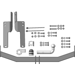 92508-A MOTODOR Фаркоп с оцинкованным шаром на Toyota Land Cruiser Prado J150 2009-2023, Lexus GX 2010-2013 без выреза в бампере. Тип шара: A. Нагрузки: 1500/75 кг, масса фаркопа 16,9