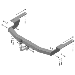 92508-A MOTODOR Фаркоп с оцинкованным шаром на Toyota Land Cruiser Prado J150 2009-2023, Lexus GX 2010-2013 без выреза в бампере. Тип шара: A. Нагрузки: 1500/75 кг, масса фаркопа 16,9