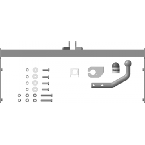 92702-A MOTODOR Фаркоп с оцинкованным шаром на Volkswagen Polo седан 2010-2020, Jetta VA3 2023-. Необходима подрезка бампера. Тип шара: A. Нагрузки: 1000/75 кг, масса фаркопа 13,3 кг (без электрики в комплекте)