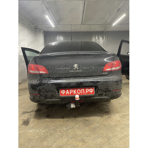9520 Трейлер Фаркоп для Peugeot 408 2013-2021 без снятия и подрезки бампера. Тип шара: A. Нагрузки: 1200/60 кг, масса фаркопа 17 кг (без электрики в комплекте)