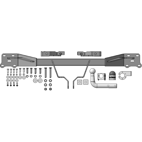 98001-A MOTODOR Фаркоп с оцинкованным шаром на Infiniti G 2006-2015. Необходима подрезка бампера. Тип шара: A. Нагрузки 1500/75 кг, масса фаркопа 17,4 кг (без электрики в комплекте)