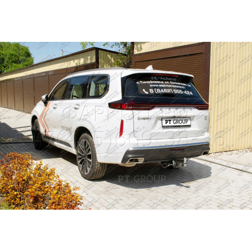 EVX-20-991122.00 PT GROUP Фаркоп на Exeed VX 2022- без подрезки бампера. Тип шара: E (легкосъемный шар под квадрат). Нагрузки: 1500/50 кг, масса фаркопа 17,4 кг (без электрики в комплекте)