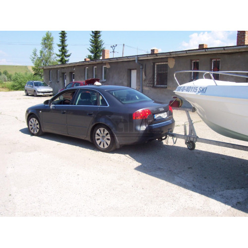 A036A GALIA Полностью оцинкованный фаркоп на Audi A4 седан/универсал (Avant) 2000-2007, включая 4WD (Quattro), SEAT Exeo седан/универсал 2009-2013. Подрозетник убирается за бампер. Тип шара: A. Невидимый вырез бампера. Нагрузки: 2100/100 кг, масса фаркопа