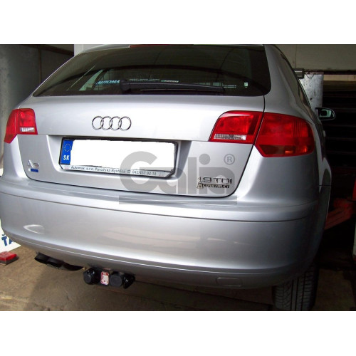 A045C GALIA Полностью оцинкованный фаркоп на Audi A3 Sportback хетчбек 5 дверей 2004-2008, 2008-2013. Тип шара: C (горизонтальный съемный). Подрезка бампера. Нагрузки: 1600/75 кг, масса фаркопа 16,37 кг