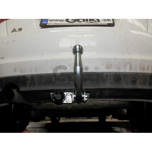 A045C GALIA Полностью оцинкованный фаркоп на Audi A3 Sportback хетчбек 5 дверей 2004-2008, 2008-2013. Тип шара: C (горизонтальный съемный). Подрезка бампера. Нагрузки: 1600/75 кг, масса фаркопа 16,37 кг