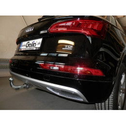 A050A GALIA Полностью оцинкованный фаркоп на Audi Q5 2017-2024, Audi Q5 Sportback 2021-2024. Подрозетник убирается за бампер. Тип шара: A. Невидимый вырез бампера. Наг