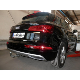 A050A GALIA Полностью оцинкованный фаркоп на Audi Q5 2017-2024, Audi Q5 Sportback 2021-2024. Подрозетник убирается за бампер. Тип шара: A. Невидимый вырез бампера. Наг