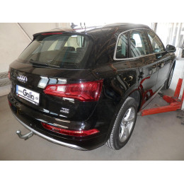 A050A GALIA Полностью оцинкованный фаркоп на Audi Q5 2017-2024, Audi Q5 Sportback 2021-2024. Подрозетник убирается за бампер. Тип шара: A. Невидимый вырез бампера. Наг