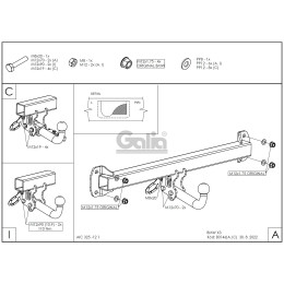 B014C GALIA Полностью оцинкованный фаркоп на BMW X3 E83 2004-2010. Подрозетник убирается за бампер. Тип шара: C (горизонтальный съемный). Установка без выр