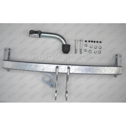 B019A GALIA Полностью оцинкованный фаркоп на BMW X3 F25 2010-2017, BMW X4 F26 2014-2018, кроме моделей с M-пакетом. Подрозетник убирается за бампер. Тип шара: A. Установка без выреза бампера. Нагрузки: 2400/100 кг, масса фаркопа 12,32 кг