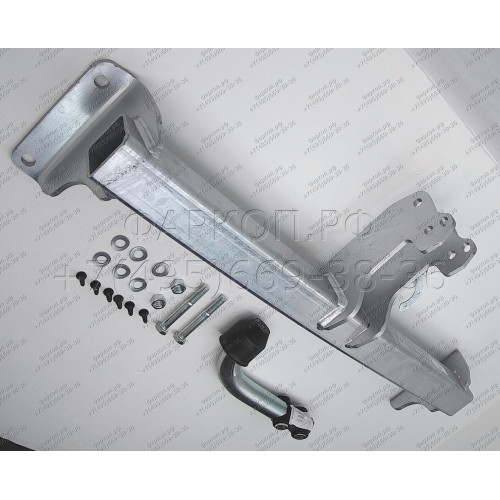 B019A GALIA Полностью оцинкованный фаркоп на BMW X3 F25 2010-2017, BMW X4 F26 2014-2018, кроме моделей с M-пакетом. Подрозетник убирается за бампер. Тип шара: A. Установка без выреза бампера. Нагрузки: 2400/100 кг, масса фаркопа 12,32 кг