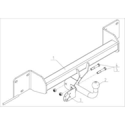 BM 04 AVTOS Фаркоп на BMW X1 E84 2009-2015 без выреза бампера. Тип шара: A. Нагрузки: 1600/75 кг, масса фаркопа 16 кг (без электрики в комплекте)