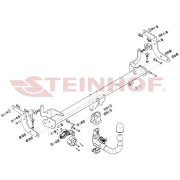 C-062 STEINHOF Фаркоп на Citroen C4 2020-. Невидимый вырез бампера. Тип шара: AV (вертикальное быстросъемное крепление шара на ключе). Нагрузки: 1400/90 кг (без 
