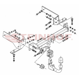 C-256 STEINHOF Фаркоп на Chevrolet Captiva 2006-2013. Требуется подрезка бампера. Тип шара: AV (вертикальное быстросъемное крепление шара на ключе). Нагрузки: 2000