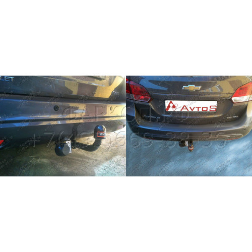CV 14 AVTOS Фаркоп на Chevrolet Cruze универсал 2009-2016 без подрезки бампера. Тип шара: A. Нагрузки: 1800/75 кг, масса фаркопа 16,5 кг (без электрики в комплекте)