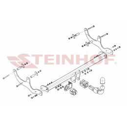 D-081 STEINHOF Фаркоп на Renault Sandero 2009-2014, Renault Sandero Stepway 2010-2014. Требуется подрезка бампера. Тип шара: AH (горизонтальное быстросъемное крепление шара н