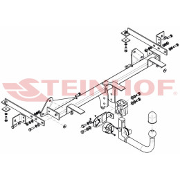 F-061 STEINHOF Фаркоп на FIAT 500L Trekking 2012-2017, FIAT 500L Cross 2018-2022. Требуется подрезка бампера. Тип шара: AV (вертикальное быстросъемное крепление шара на клю