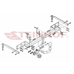 F-114 STEINHOF Фаркоп на FIAT Panda III, только 2WD 2012-2022 без подрезки бампера. Тип шара: A. Нагрузки: 1000/70 кг, масса фаркопа 15,9 кг (без электрики в комплекте)