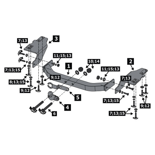 F.5714.004 BERG Фаркоп на Toyota Land Cruiser Prado 150 Black Onyx 2020-2023 без снятия и подрезки бампера. Тип шара: F. Нагрузки: 1500/75 кг, масса фаркопа 21 кг (без электрики в комплекте)