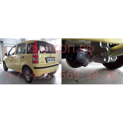 F089A GALIA Полностью оцинкованный фаркоп на FIAT Panda 2WD/4WD 2003-2012. Тип шара: A. Без выреза бампера. Нагрузки: 900/60 кг, масса фаркопа 12,12 кг