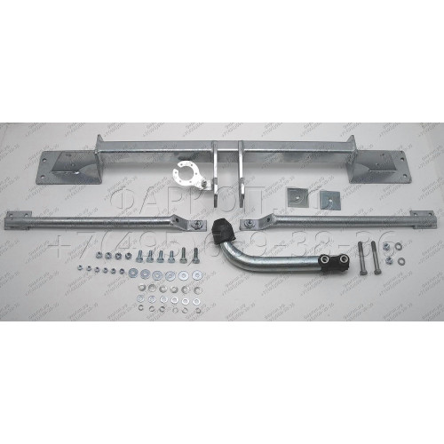 F108A GALIA Полностью оцинкованный фаркоп на FIAT Linea 2007-2015. Подрозетник убирается за бампер. Тип шара: A. Невидимый вырез бампера. Нагрузки: 1200/70 кг, масса фаркопа 17,71 кг