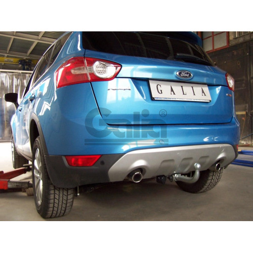 F113A GALIA Полностью оцинкованный фаркоп на Ford Kuga 2008-2013, 2013-2020. Подрозетник убирается за бампер. Тип шара: A. Без выреза бампера. Нагрузки: 2100/110 кг, масса фаркопа 16,12 кг