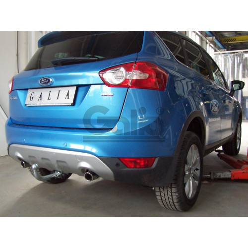 F113A GALIA Полностью оцинкованный фаркоп на Ford Kuga 2008-2013, 2013-2020. Подрозетник убирается за бампер. Тип шара: A. Без выреза бампера. Нагрузки: 2100/110 кг, масса фаркопа 16,12 кг