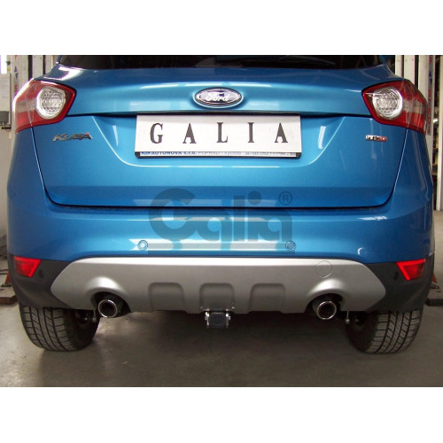 F113A GALIA Полностью оцинкованный фаркоп на Ford Kuga 2008-2013, 2013-2020. Подрозетник убирается за бампер. Тип шара: A. Без выреза бампера. Нагрузки: 2100/110 кг, масса фаркопа 16,12 кг
