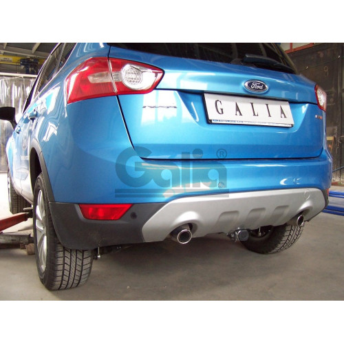 F113A GALIA Полностью оцинкованный фаркоп на Ford Kuga 2008-2013, 2013-2020. Подрозетник убирается за бампер. Тип шара: A. Без выреза бампера. Нагрузки: 2100/110 кг, масса фаркопа 16,12 кг