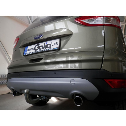 F113A GALIA Полностью оцинкованный фаркоп на Ford Kuga 2008-2013, 2013-2020. Подрозетник убирается за бампер. Тип шара: A. Без выреза бампера. Нагрузки: 2100/110 кг, масса фаркопа 16,12 кг