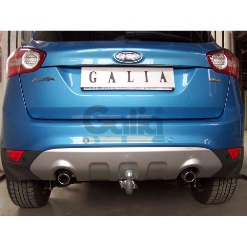 F113A GALIA Полностью оцинкованный фаркоп на Ford Kuga 2008-2013, 2013-2020. Подрозетник убирается за бампер. Тип шара: A. Без выреза бампера. Нагрузки: 2100/110 кг, масса фаркопа 16,12 кг