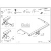 F113A GALIA Полностью оцинкованный фаркоп на Ford Kuga 2008-2013, 2013-2020. Подрозетник убирается за бампер. Тип шара: A. Без выреза бампера. Нагрузки: 2100/110 кг, масса фаркопа 16,12 кг