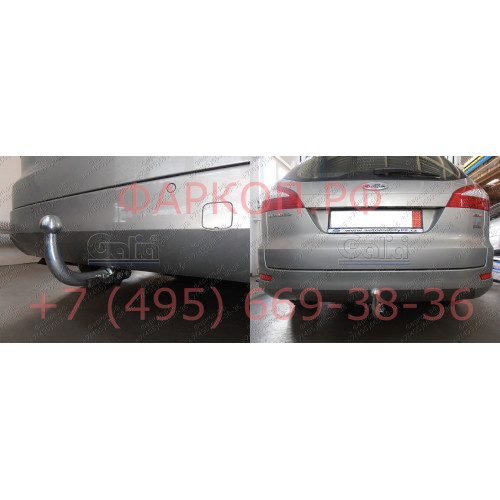 F115A GALIA Полностью оцинкованный фаркоп на Ford Mondeo седан/универсал 2007-2014. Подрозетник убирается за бампер. Тип шара: A. Невидимый вырез бампера. Нагрузки: 2000/80 кг, масса фаркопа 15,82 кг