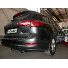 F135A GALIA Полностью оцинкованный фаркоп на Ford Focus 4 универсал 2018-. Тип шара: A. Невидимый вырез бампера. Нагрузки: 1800/100 кг, масса фаркопа 15,12 кг