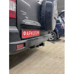 FA 0855-E Бизон Фаркоп на UAZ Patriot / УАЗ Патриот 2015- без подрезки бампера. Тип шара: E (легкосъемный шар под квадрат). Нагрузки: 3000/100 кг. Не комплектуе