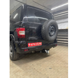 FA 0855-E Бизон Фаркоп на UAZ Patriot / УАЗ Патриот 2015- без подрезки бампера. Тип шара: E (легкосъемный шар под квадрат). Нагрузки: 3000/100 кг. Не комплектуе