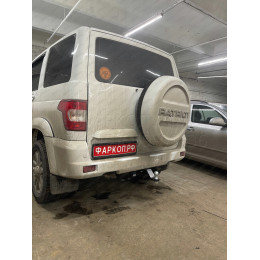 FA 0855-E Бизон Фаркоп на UAZ Patriot / УАЗ Патриот 2015- без подрезки бампера. Тип шара: E (легкосъемный шар под квадрат). Нагрузки: 3000/100 кг. Не комплектуе
