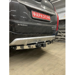 FA 1005-E(N) Бизон Фаркоп с хромированной накладкой на Mitsubishi Pajero Sport II 2008-2016, Mitsubishi Pajero Sport III 2016-2021 без подрезки бампера. Тип шара: E (легкосъемный ш