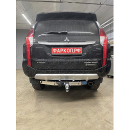 FA 1005-E(N) Бизон Фаркоп с хромированной накладкой на Mitsubishi Pajero Sport II 2008-2016, Mitsubishi Pajero Sport III 2016-2021 без подрезки бампера. Тип шара: E (легкосъемный ш