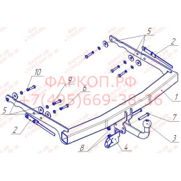FD 23 AVTOS Фаркоп на Ford Mondeo седан/универсал 2007-2015 без подрезки бампера. Тип шара: A. Нагрузки: 1500/75 кг, масса фаркопа 16,5 кг (без электрики в комплек