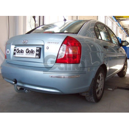 H071C GALIA Полностью оцинкованный фаркоп на Hyundai Accent 2006-2010, кроме сборки ТагАЗ. Тип шара: C (горизонтальный съемный). Установка без снятия и вырез