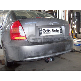 H071C GALIA Полностью оцинкованный фаркоп на Hyundai Accent 2006-2010, кроме сборки ТагАЗ. Тип шара: C (горизонтальный съемный). Установка без снятия и вырез