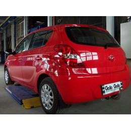 H080A GALIA Полностью оцинкованный фаркоп на Hyundai i20 2008-2014. Тип шара: A. Невидимый вырез бампера. Нагрузки: 1100/50 кг, масса фаркопа 14,12 кг