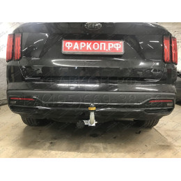 91008-A MOTODOR Фаркоп с оцинкованным шаром на Kia Sorento 2020-, Hyundai Santa Fe IV рестайлинг 2021-2023. Необходима подрезка бампера. Тип шара: A. Нагрузки: 2000/100 кг, ма