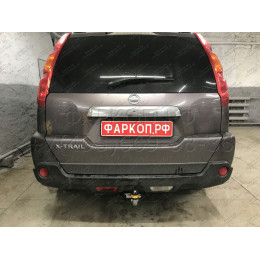 91402-A MOTODOR Фаркоп с оцинкованным шаром на Nissan X-Trail T31 2007-2015 без выреза в бампере. Тип шара: A. Нагрузки: 1500/75 кг, масса фаркопа 20 кг (без электрики 