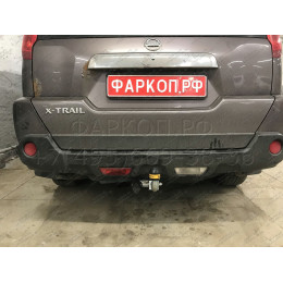 91402-A MOTODOR Фаркоп с оцинкованным шаром на Nissan X-Trail T31 2007-2015 без выреза в бампере. Тип шара: A. Нагрузки: 1500/75 кг, масса фаркопа 20 кг (без электрики 