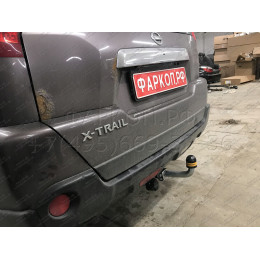 91402-A MOTODOR Фаркоп с оцинкованным шаром на Nissan X-Trail T31 2007-2015 без выреза в бампере. Тип шара: A. Нагрузки: 1500/75 кг, масса фаркопа 20 кг (без электрики 